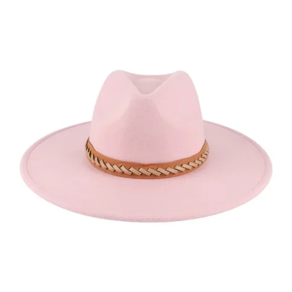 Pink Blush Wide Brim felt Hat - Picture 1 of 3